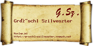 Gröschl Szilveszter névjegykártya